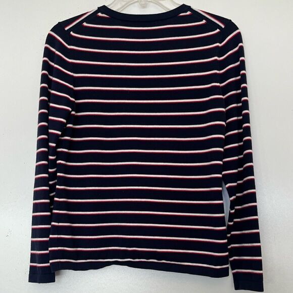 Talbots Je T’aime Paris France Cardigan Blue Red White French Hat Scarf P Small - Picture 4 of 7